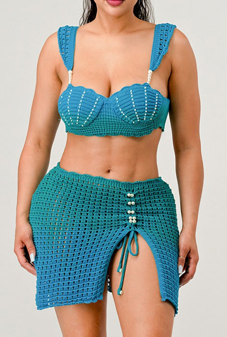 LITTLE MERMAID PERAL ADORABLE TWO PCS KNIT SET king-general-store-5710.myshopify.com