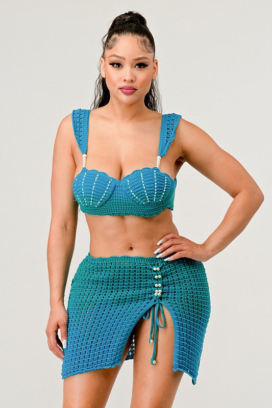 LITTLE MERMAID PERAL ADORABLE TWO PCS KNIT SET king-general-store-5710.myshopify.com