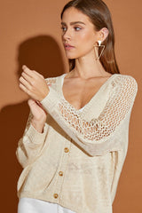 Hollow Detail Cardigan Sweater king-general-store-5710.myshopify.com