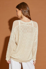 Hollow Detail Cardigan Sweater king-general-store-5710.myshopify.com