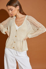 Hollow Detail Cardigan Sweater king-general-store-5710.myshopify.com