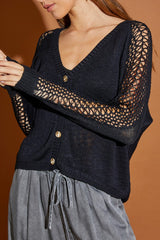 Hollow Detail Cardigan Sweater king-general-store-5710.myshopify.com