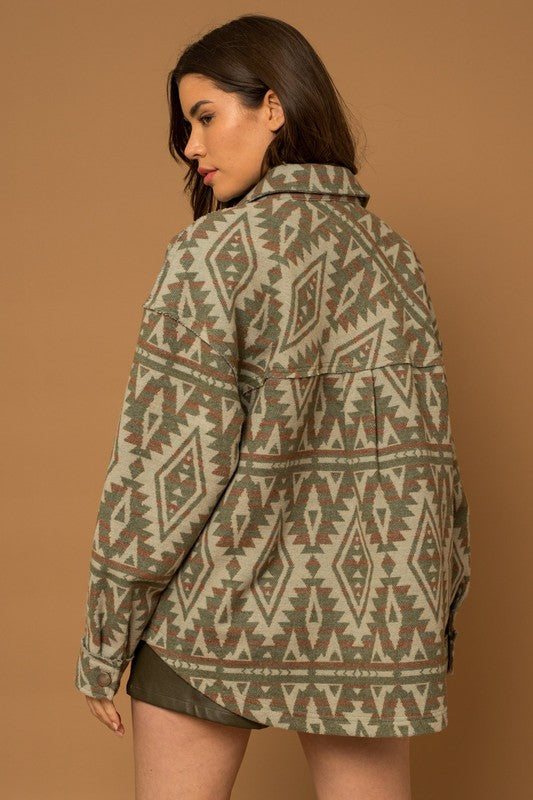 3D Pocket Aztec Print Shacket king-general-store-5710.myshopify.com