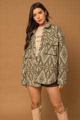 3D Pocket Aztec Print Shacket king-general-store-5710.myshopify.com