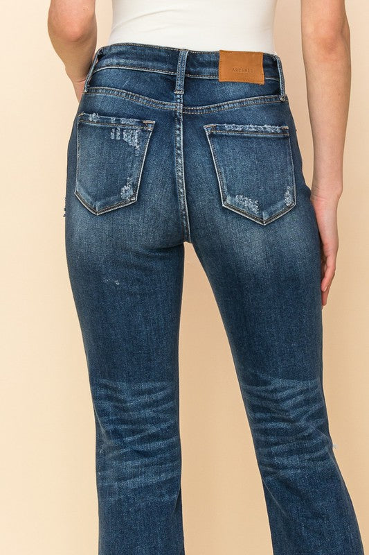 High Rise Stretch Distressed Ankle Straight Jeans king-general-store-5710.myshopify.com