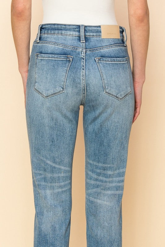 High Rise Stretch Distressed Mom Jeans king-general-store-5710.myshopify.com