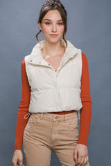 PU Faux Leather Button Up Puffer Vest king-general-store-5710.myshopify.com