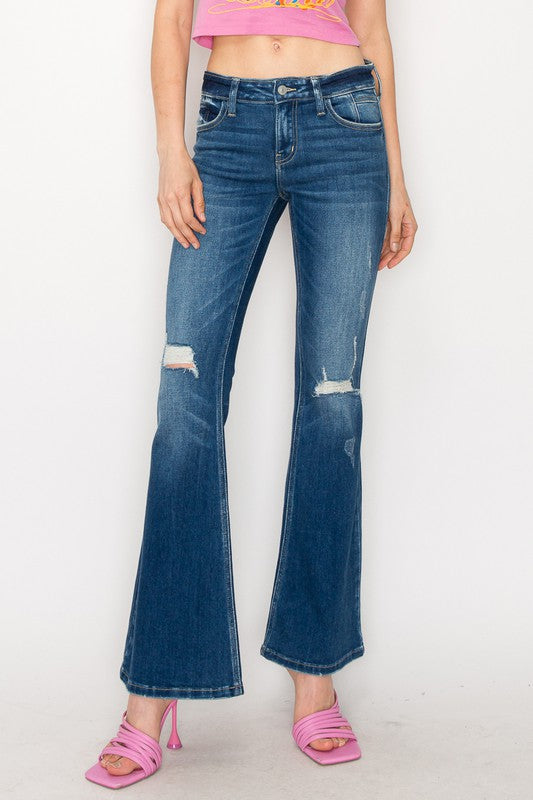 PLUS SIZE - LOW RISE STRETCH VINTAGE FLARE JEANS king-general-store-5710.myshopify.com