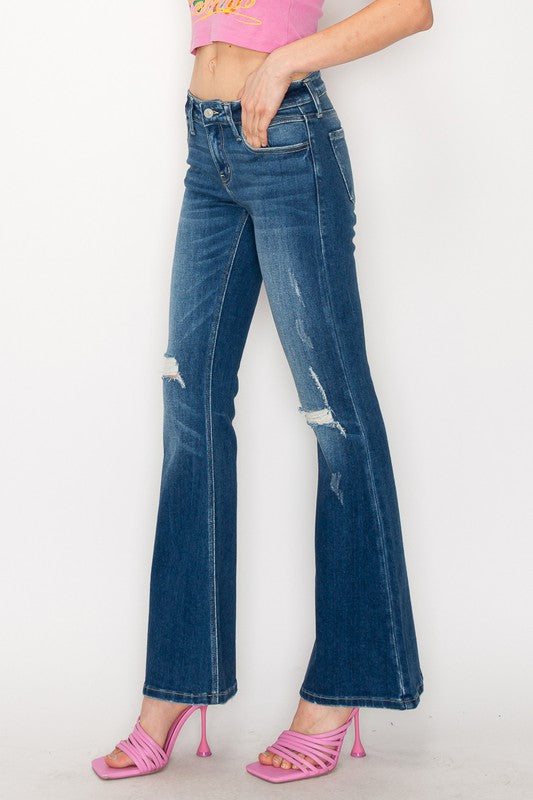 PLUS SIZE - LOW RISE STRETCH VINTAGE FLARE JEANS king-general-store-5710.myshopify.com