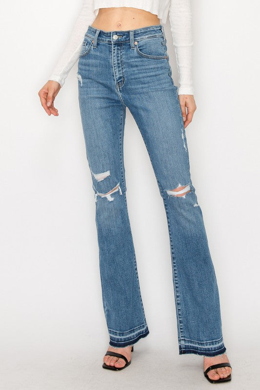 High Rise Skinny Bootcut Release Hem Jeans king-general-store-5710.myshopify.com