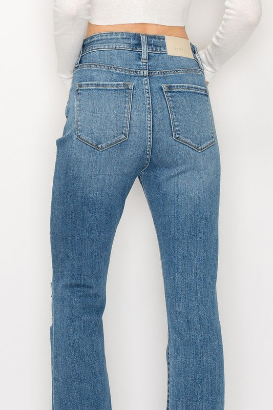 High Rise Skinny Bootcut Release Hem Jeans king-general-store-5710.myshopify.com