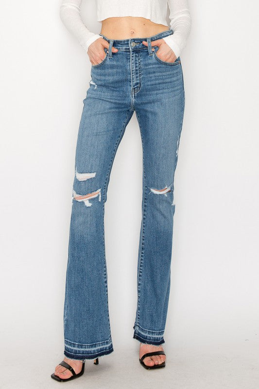 High Rise Skinny Bootcut Release Hem Jeans king-general-store-5710.myshopify.com