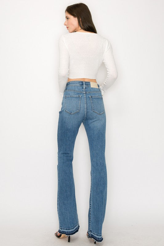 High Rise Skinny Bootcut Release Hem Jeans king-general-store-5710.myshopify.com