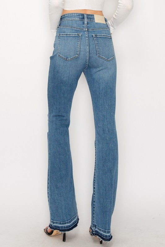 High Rise Skinny Bootcut Release Hem Jeans king-general-store-5710.myshopify.com