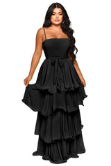 Black Ribbed Bralette Top Layered Maxi Dress king-general-store-5710.myshopify.com