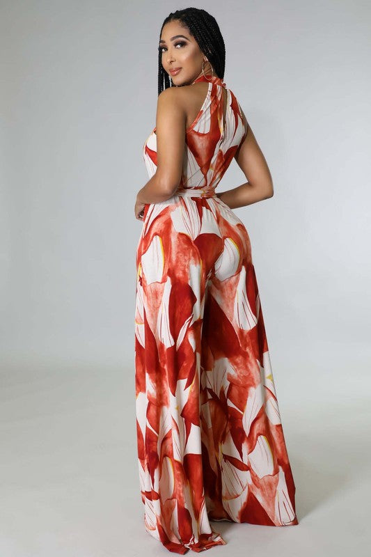 Orange Red Sleeveless Wide Leg Set king-general-store-5710.myshopify.com