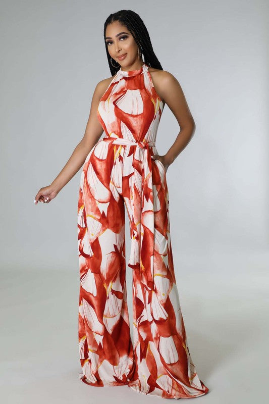 Orange Red Sleeveless Wide Leg Set king-general-store-5710.myshopify.com