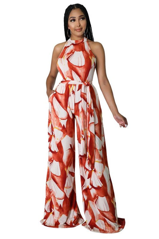 Orange Red Sleeveless Wide Leg Set king-general-store-5710.myshopify.com