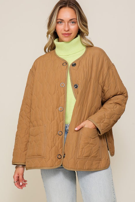 Quilted Puffer Jacket with Pockets king-general-store-5710.myshopify.com