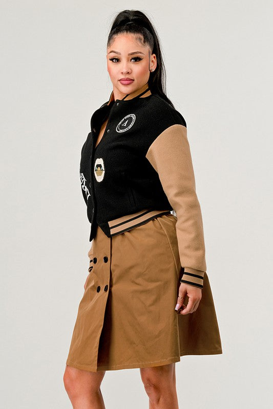 Athina Black Queen Letterman Jacket king-general-store-5710.myshopify.com