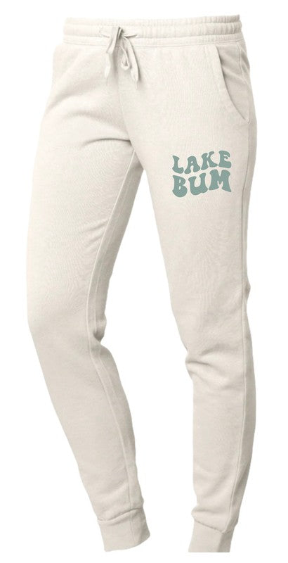 Lake Bum Embroidered Cream Joggers Sweatpants king-general-store-5710.myshopify.com