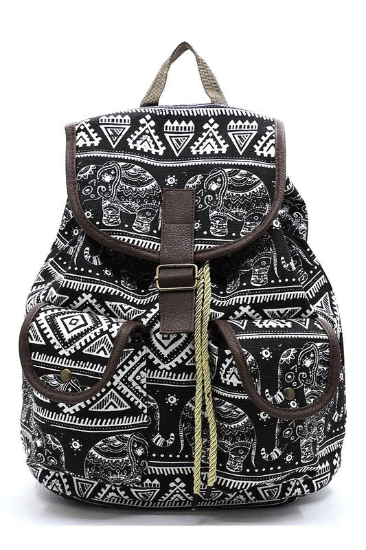 Tribal Printed Canvas Backpack king-general-store-5710.myshopify.com