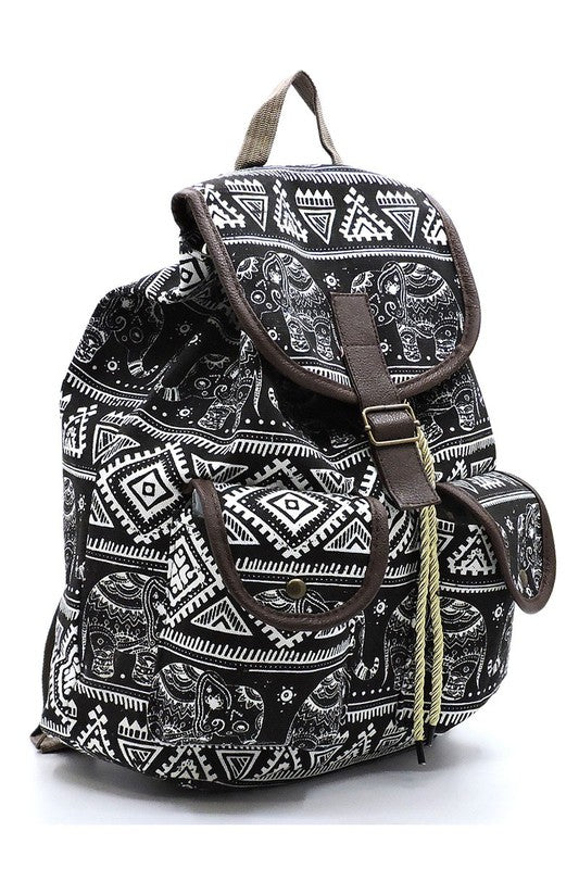 Tribal Printed Canvas Backpack king-general-store-5710.myshopify.com