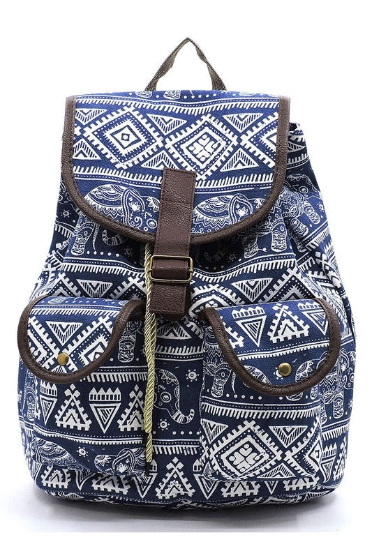 Tribal Printed Canvas Backpack king-general-store-5710.myshopify.com