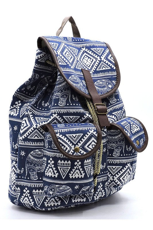 Tribal Printed Canvas Backpack king-general-store-5710.myshopify.com