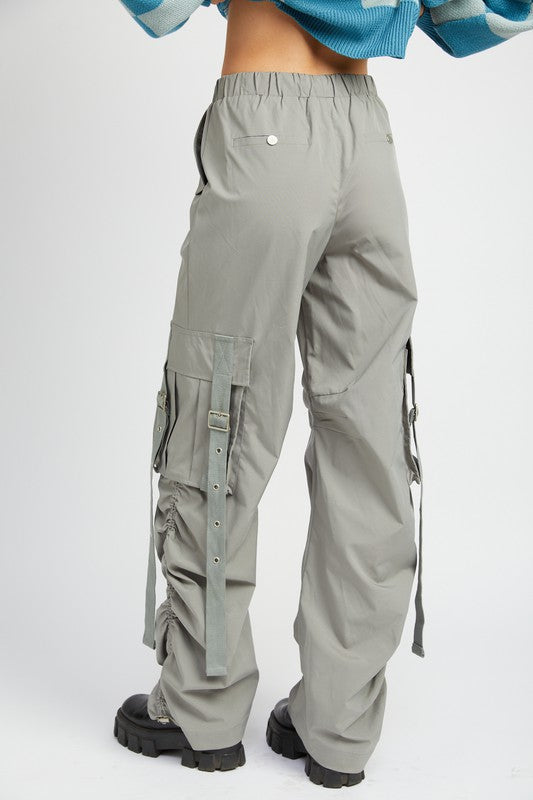 Charcoal Cargo Parachute Pants king-general-store-5710.myshopify.com