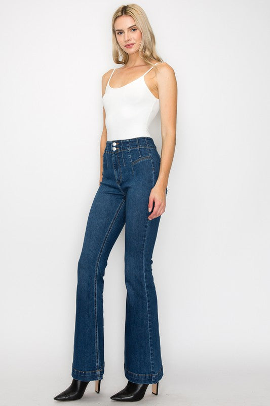 Plus High Rise Modern Flare Jeans king-general-store-5710.myshopify.com