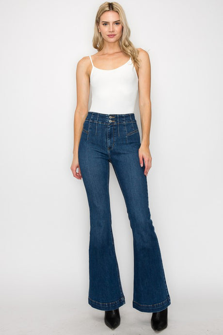 Plus High Rise Modern Flare Jeans king-general-store-5710.myshopify.com