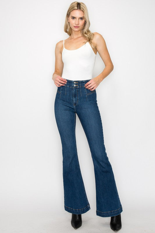 Plus High Rise Modern Flare Jeans king-general-store-5710.myshopify.com