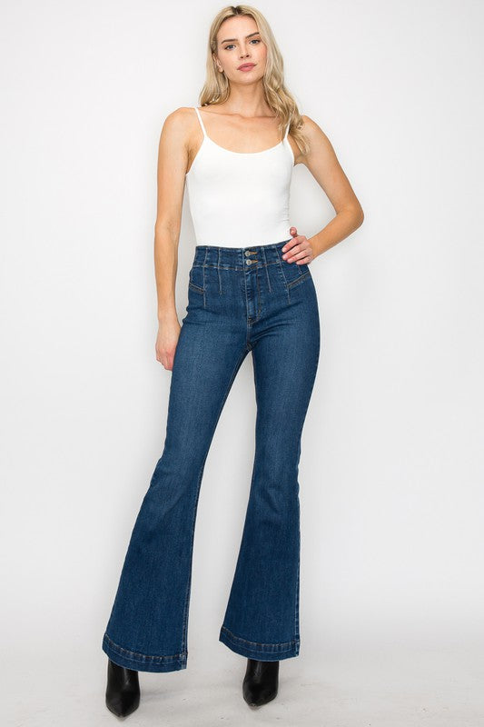 Plus High Rise Modern Flare Jeans king-general-store-5710.myshopify.com