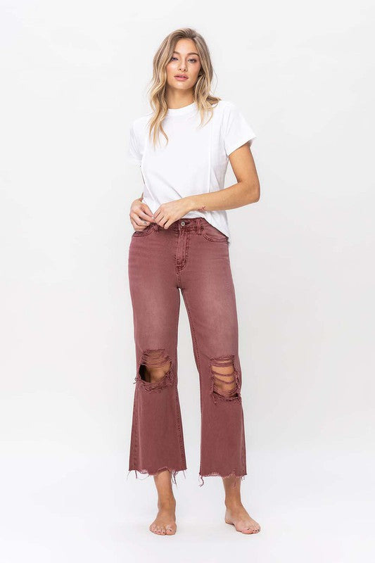 90's Vintage High Rise Crop Flare Jeans king-general-store-5710.myshopify.com