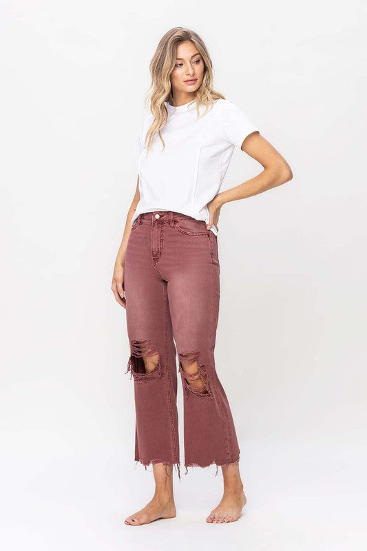 90's Vintage High Rise Crop Flare Jeans king-general-store-5710.myshopify.com