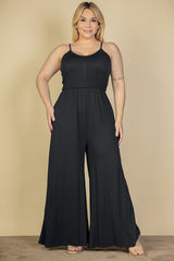 Plus Size Button Front Wide Leg Jumpsuit king-general-store-5710.myshopify.com