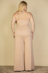 Plus Size Button Front Wide Leg Jumpsuit king-general-store-5710.myshopify.com