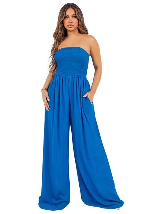 Ribbed Tube Top Chiffon Style Jumpsuit king-general-store-5710.myshopify.com