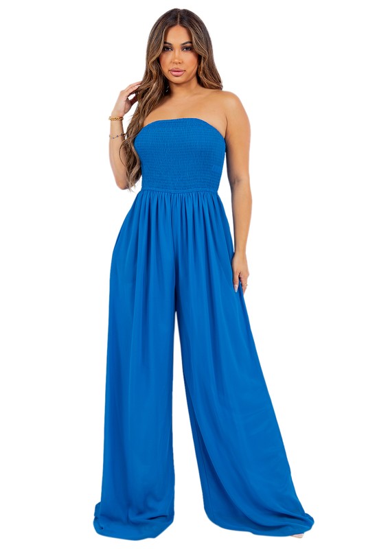 Ribbed Tube Top Chiffon Style Jumpsuit king-general-store-5710.myshopify.com