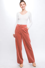 Soft Textured Corduroy Trouser Pants