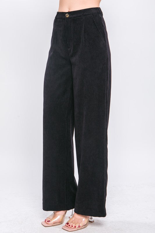 Soft Textured Corduroy Trouser Pants