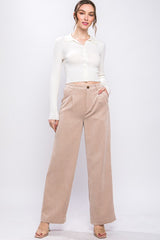 Soft Textured Corduroy Trouser Pants