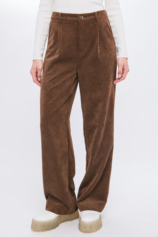 Soft Textured Corduroy Trouser Pants