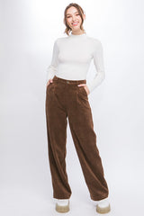 Soft Textured Corduroy Trouser Pants