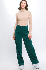 Soft Textured Corduroy Trouser Pants