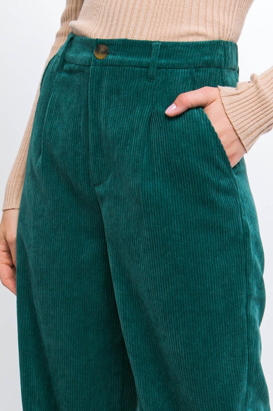 Soft Textured Corduroy Trouser Pants