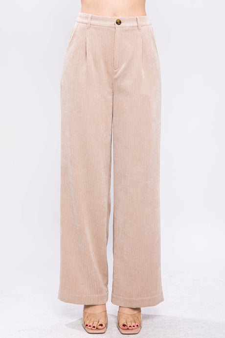 Soft Textured Corduroy Trouser Pants