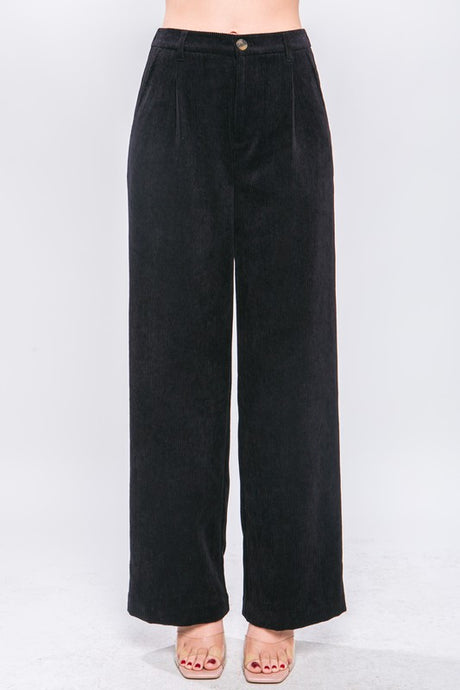 Soft Textured Corduroy Trouser Pants