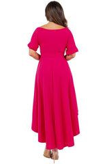 Off Shoulder Circle Style Maxi Dress with Belt Strip king-general-store-5710.myshopify.com